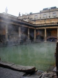 mist over the Roman Baths