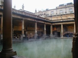 mist over the Roman Baths