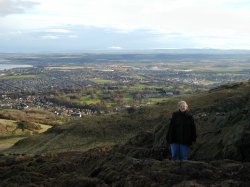 Kara at the top with Edinbburgh in background