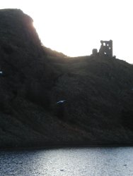 ruin above lake near Arthur's seat