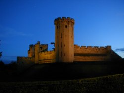 Leaving Warwick Castle at dusk